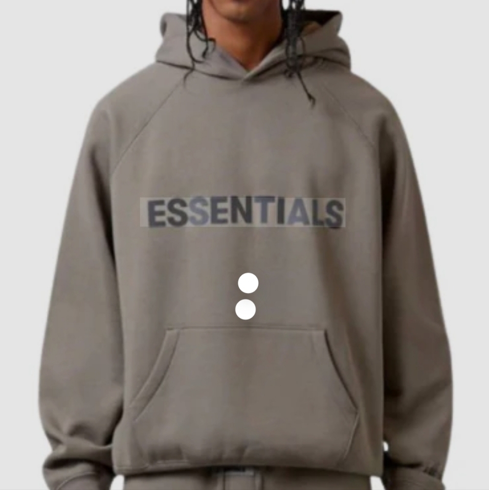 Essentials Women Hoodie in Taupe with Black Logo